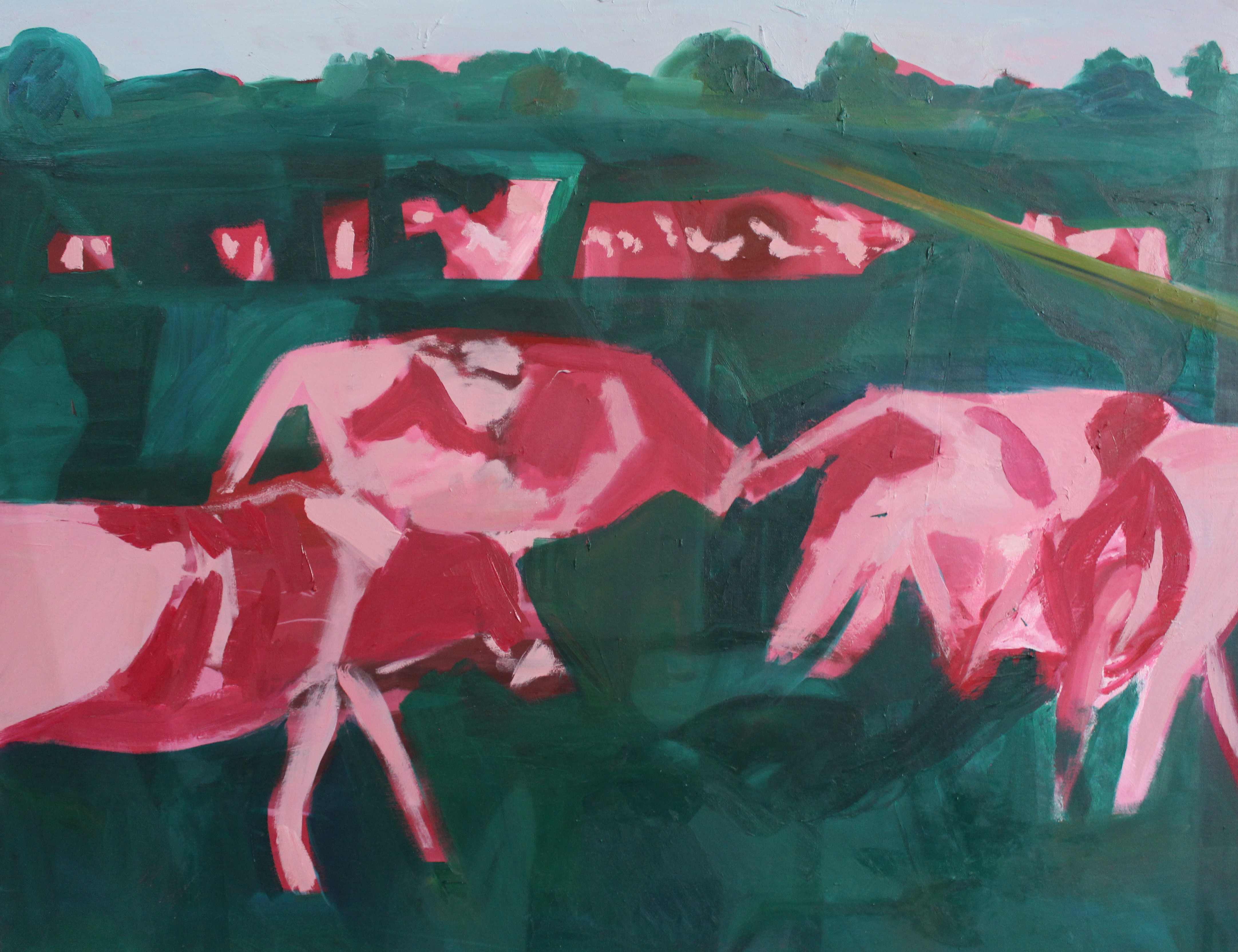 7.5 Hours of Sátántangó is Not Enough to Wait for You, oil on canvas