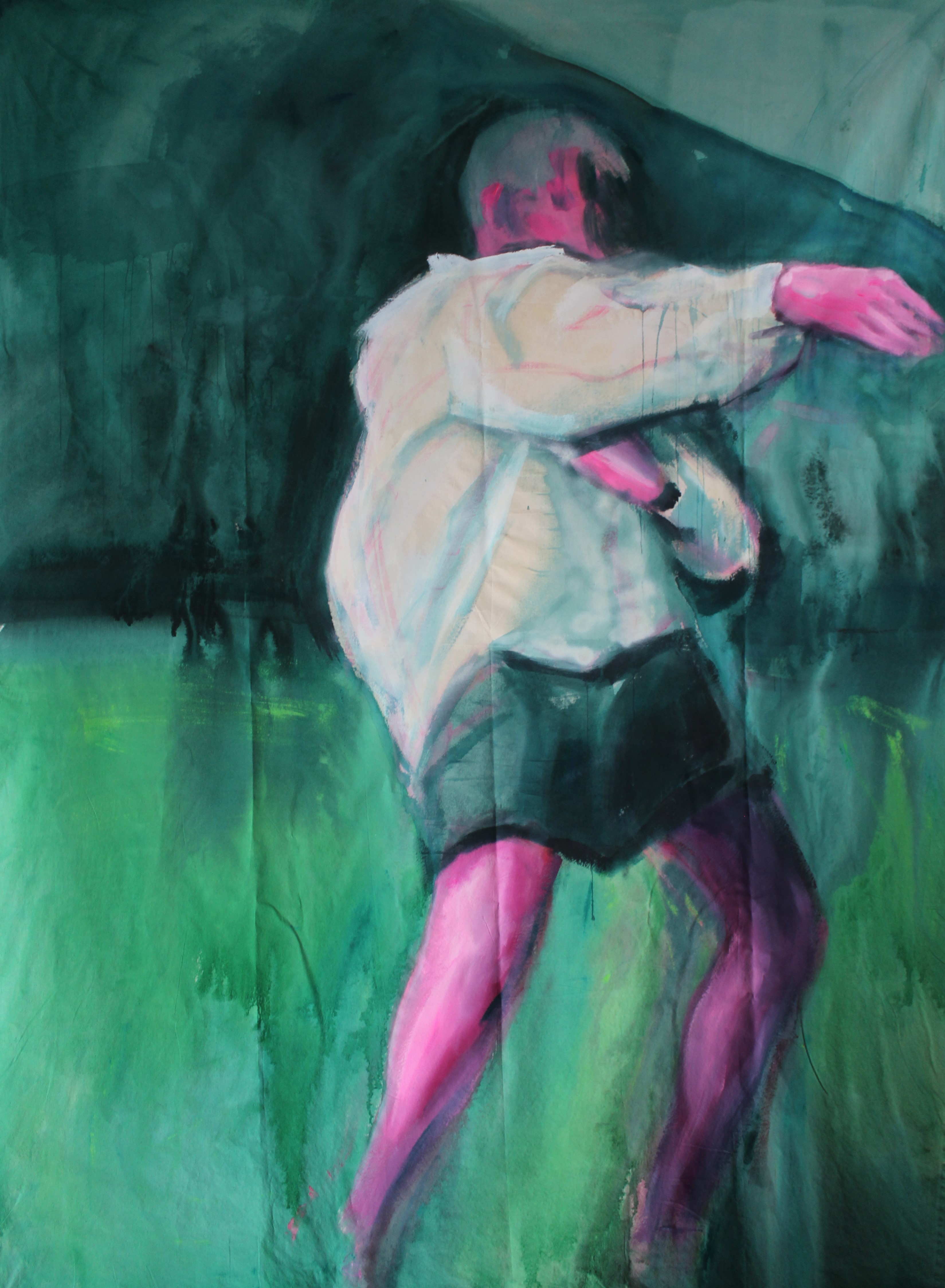 Dance through the ache, acrylic on canvas