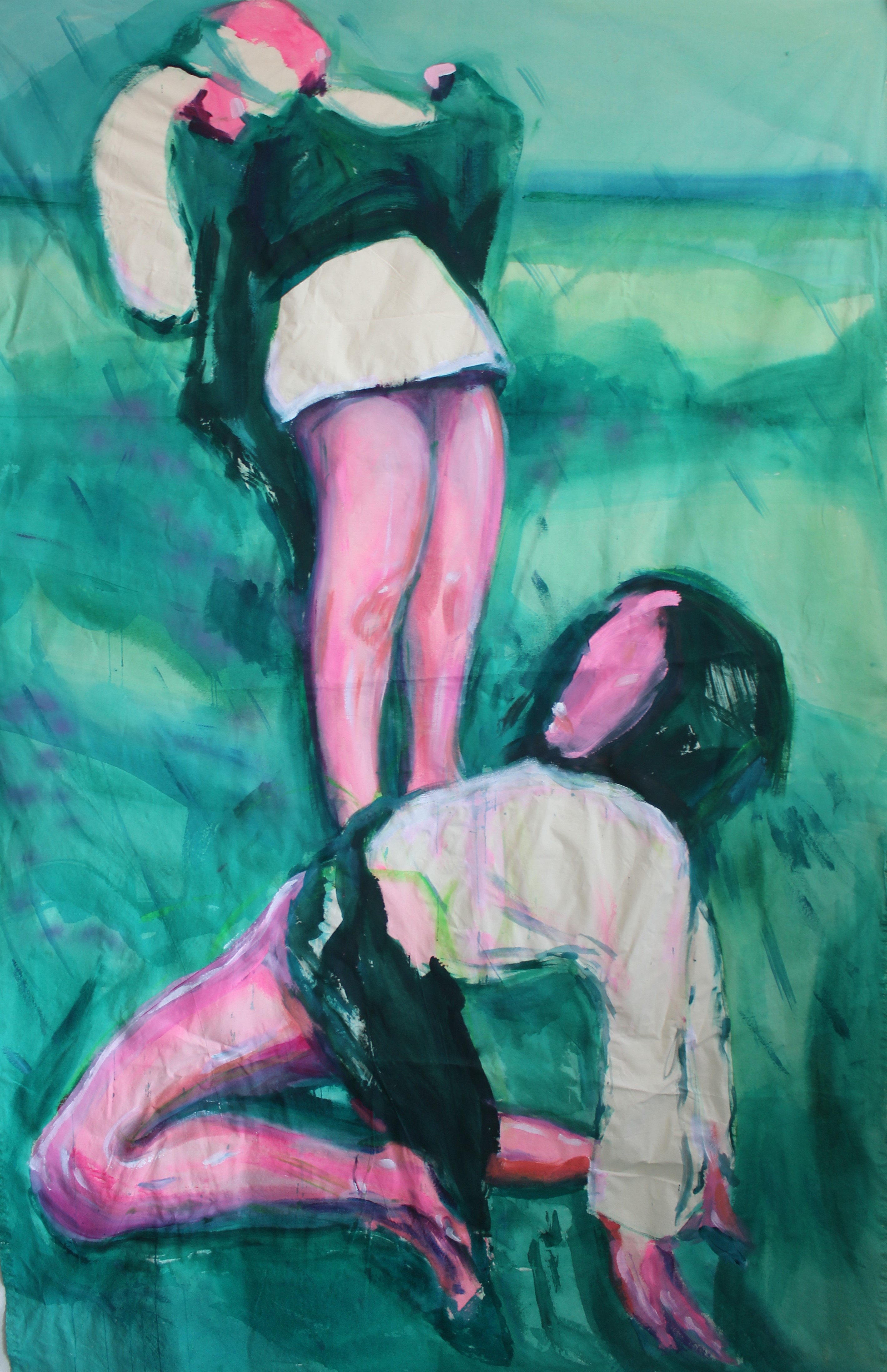Women. At Peace. Dying in Water., acrylic on canvas